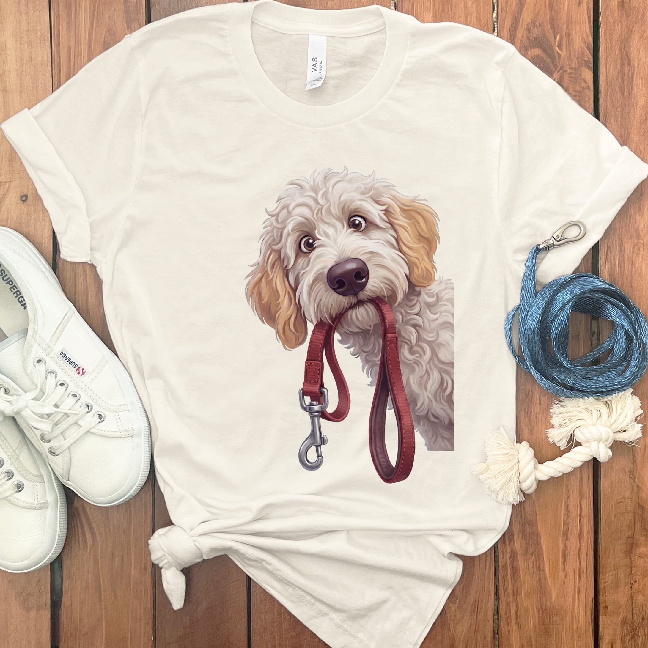 Maltipoo Walk T-Shirt in Natural / S by Puppy Jo