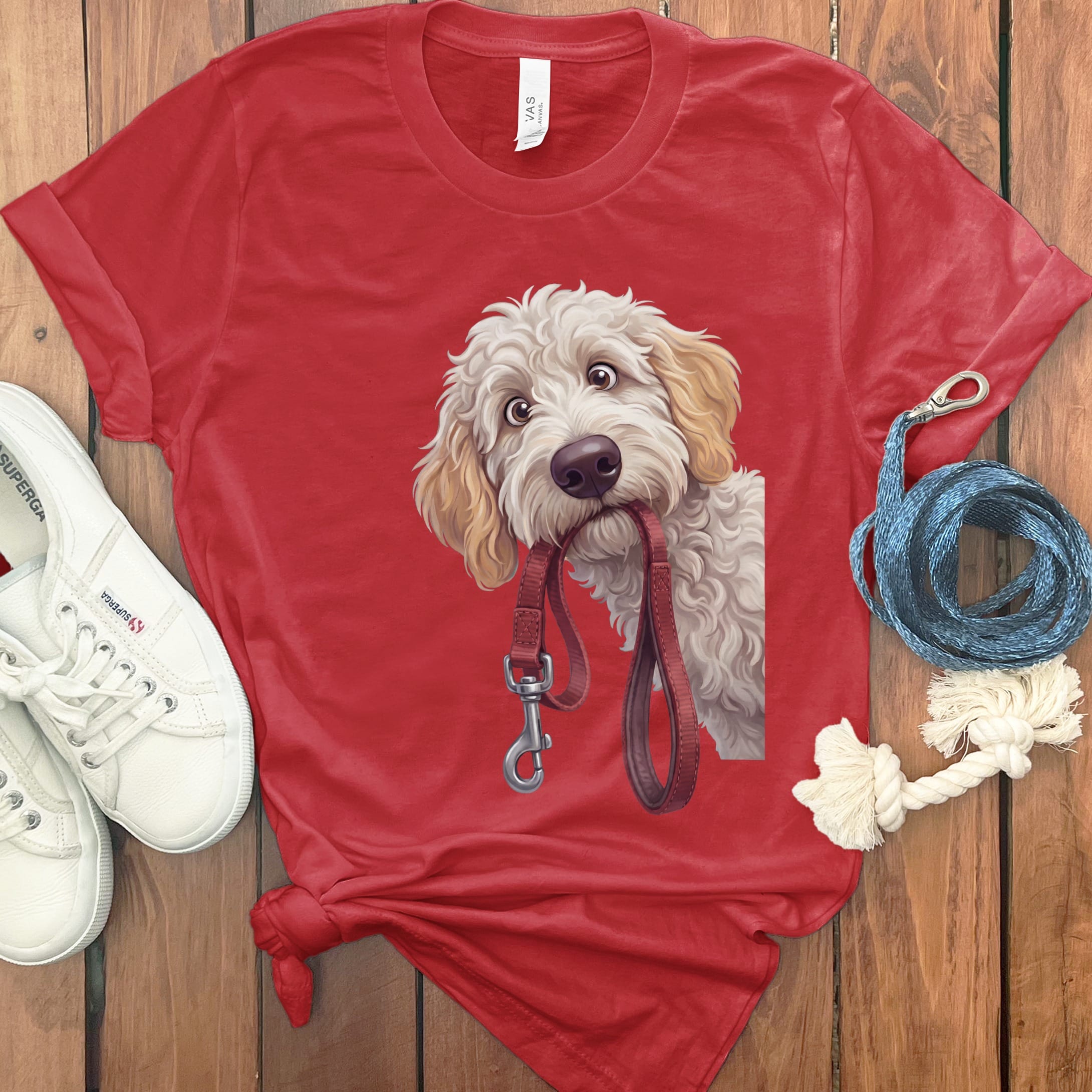 Maltipoo Walk T-Shirt in Red / S by Puppy Jo