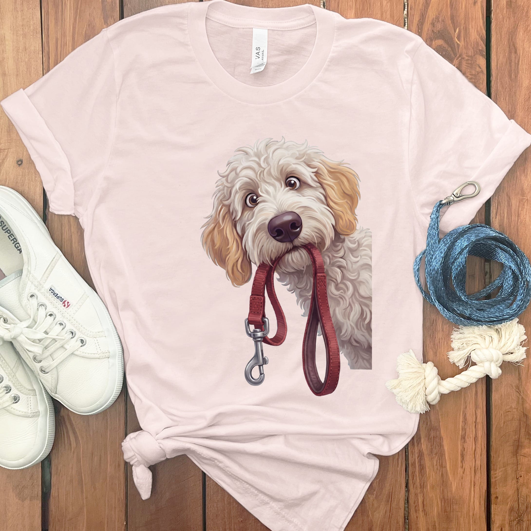Maltipoo Walk T-Shirt in Soft Pink / S by Puppy Jo