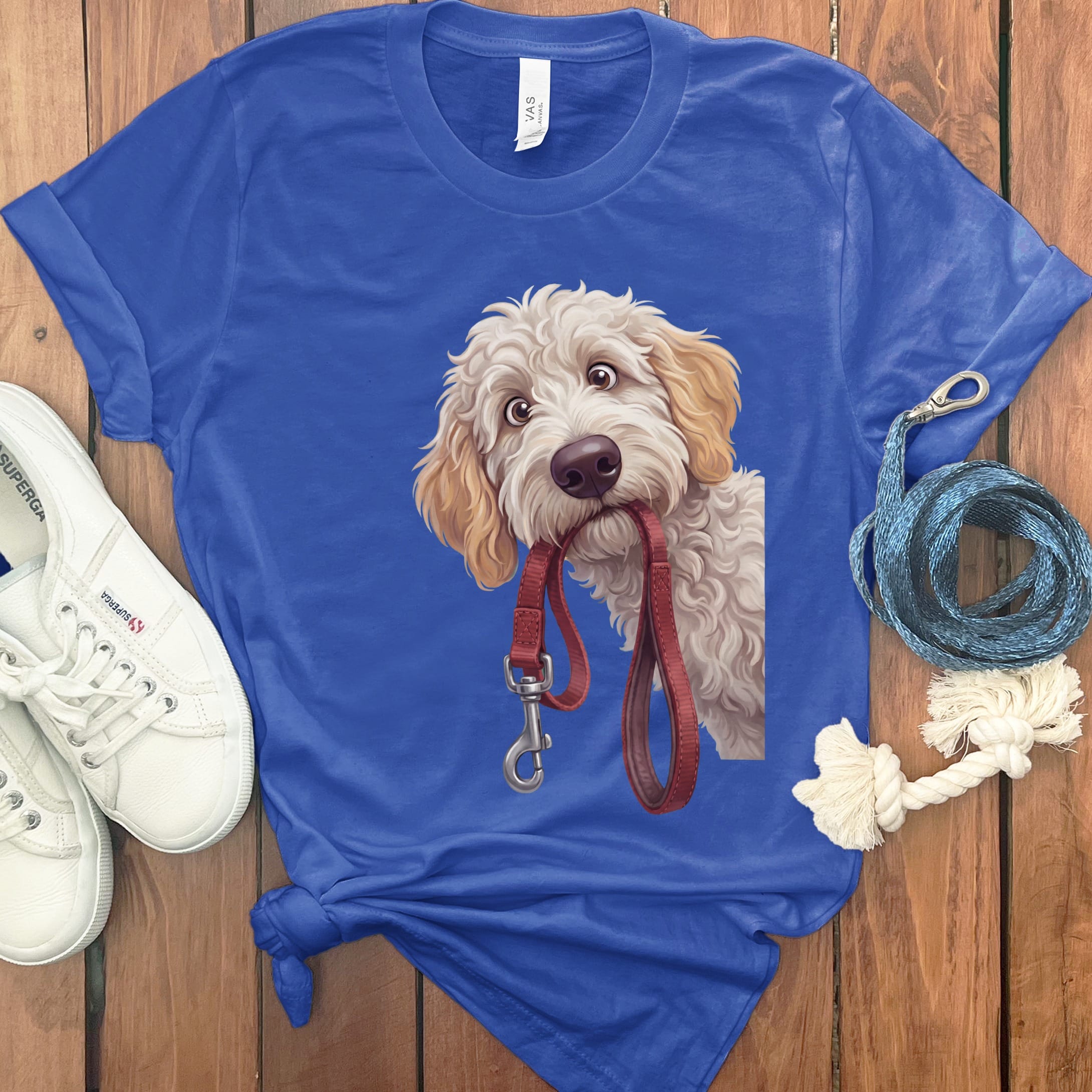 Maltipoo Walk T-Shirt in True Royal / S by Puppy Jo