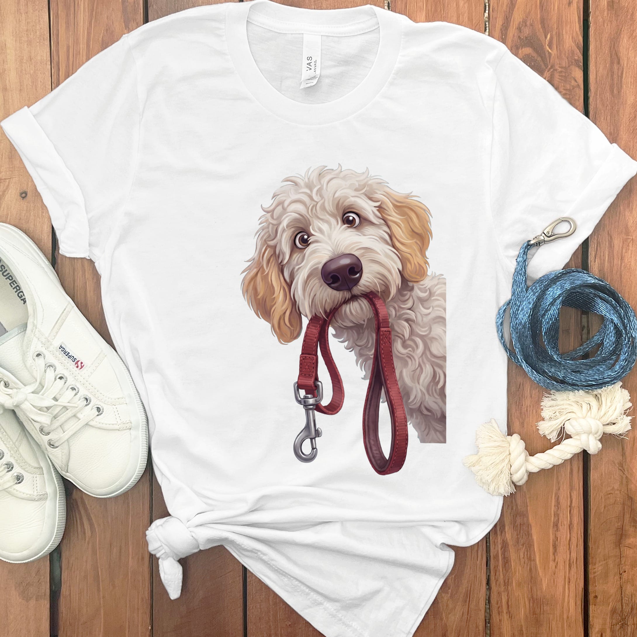 Maltipoo Walk T-Shirt in White / S by Puppy Jo