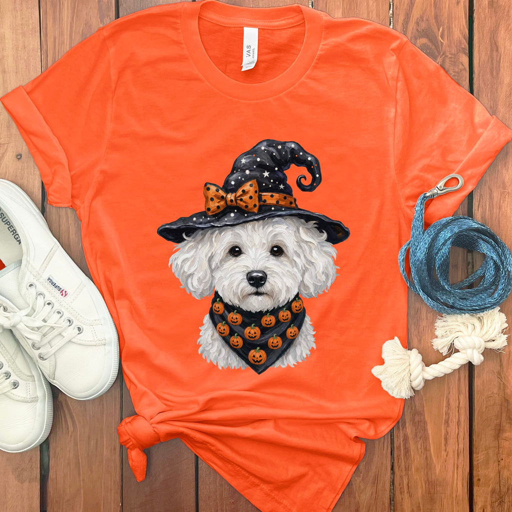 Maltipoo Witch Hat T-Shirt in Orange / S by MyDesigns