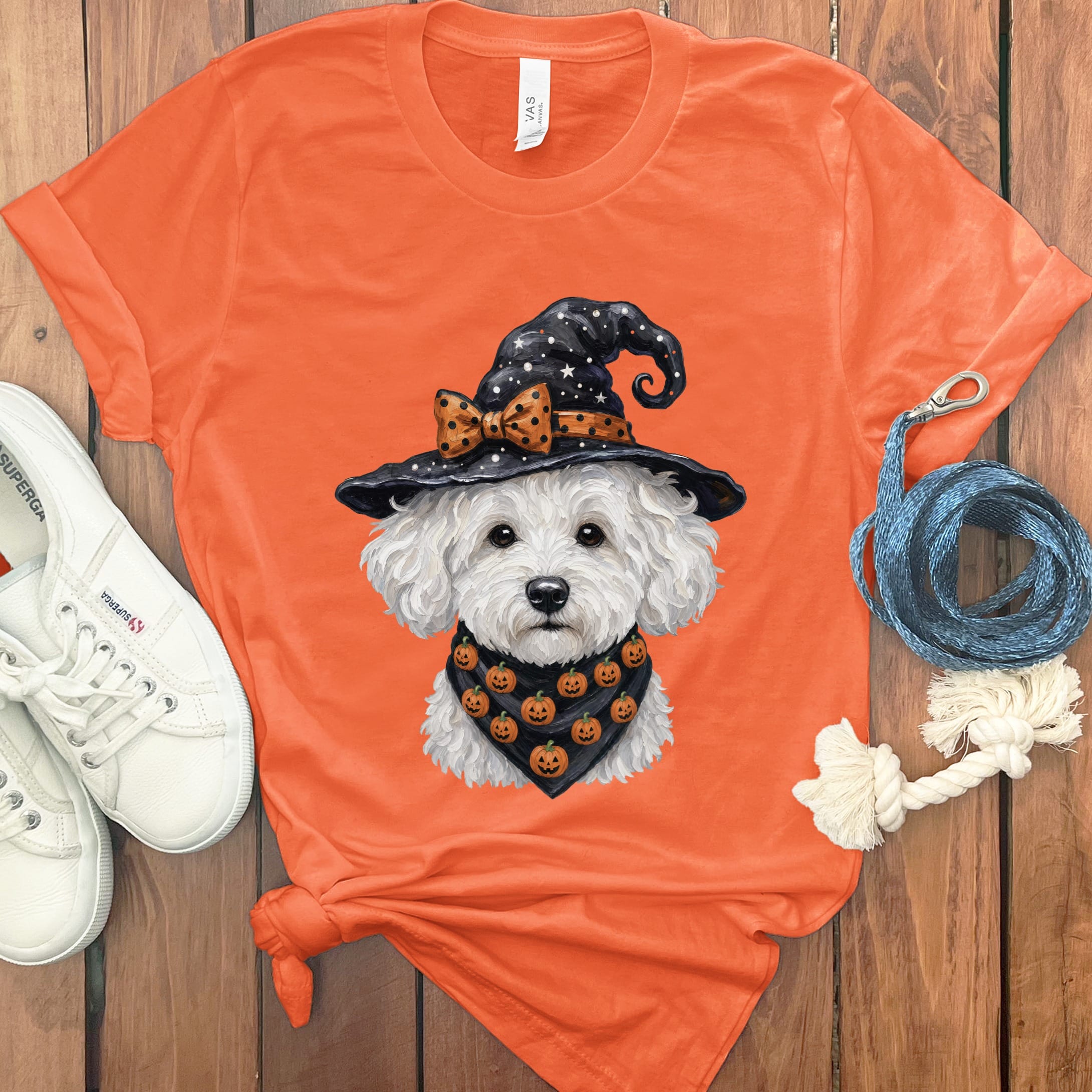 Maltipoo Witch Hat T-Shirt in Orange / S by MyDesigns