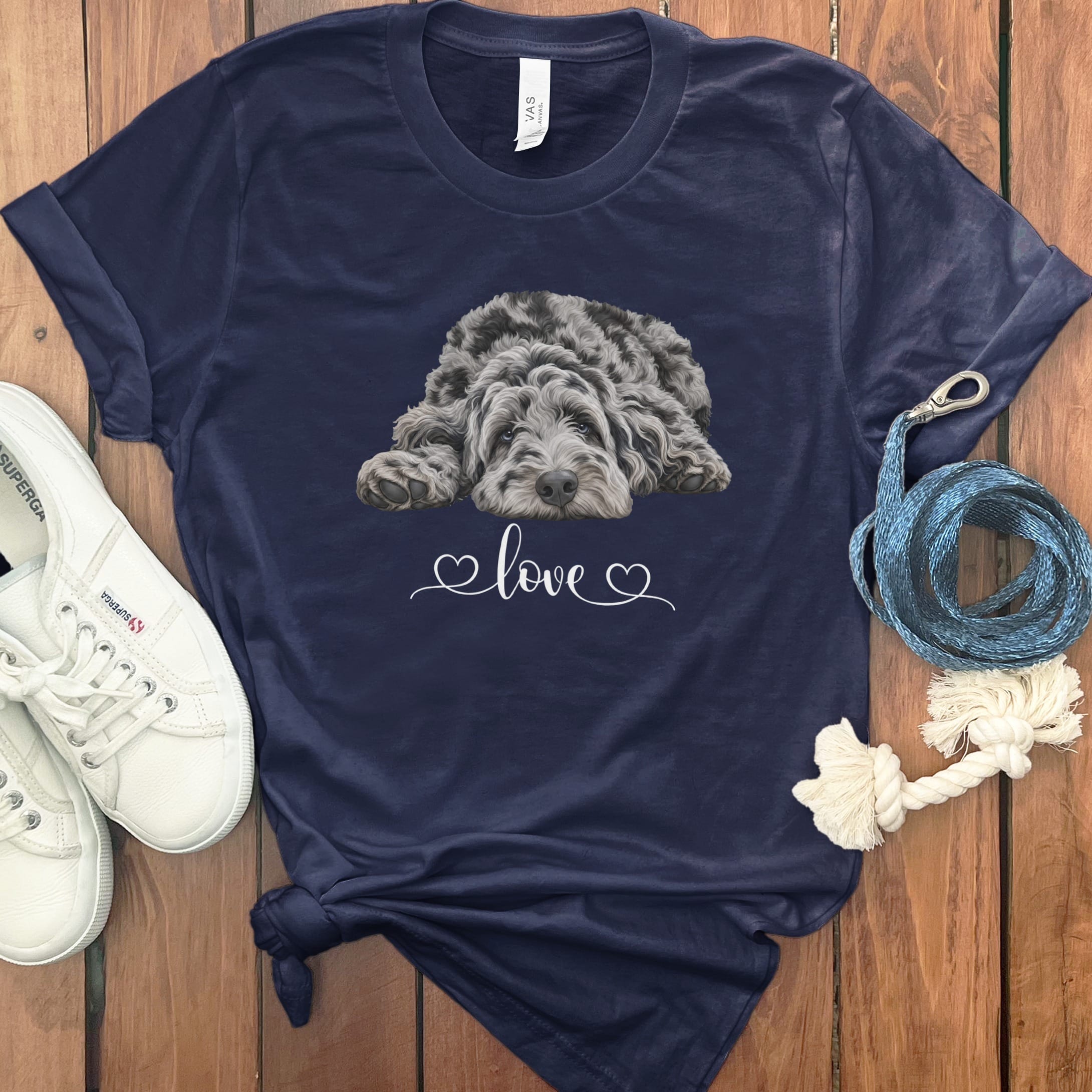 Merle Doodle Heart T-Shirt in Navy / M by Puppy Jo