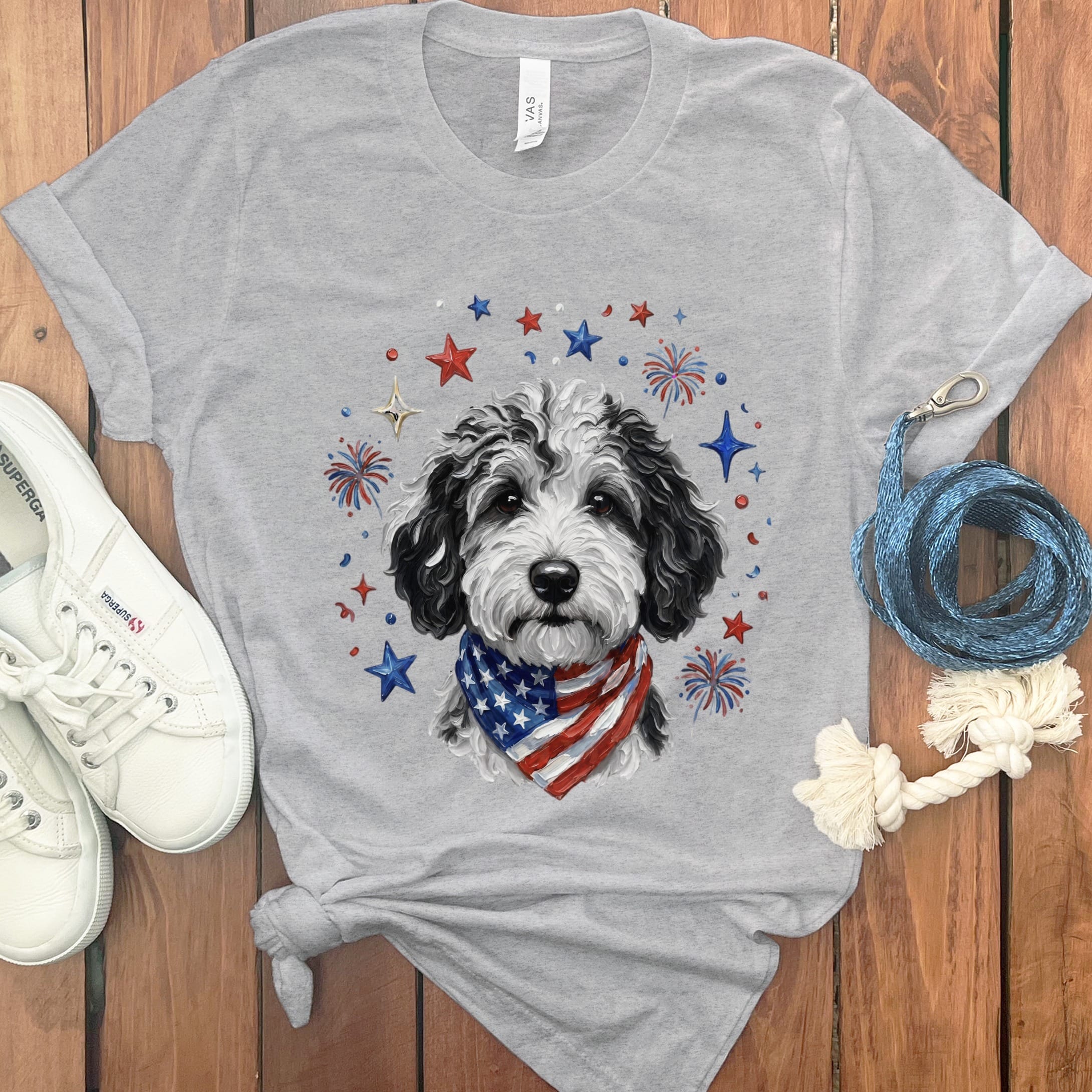 Merle Doodle Spirit T-Shirt in Athletic Heather / S by Puppy Jo