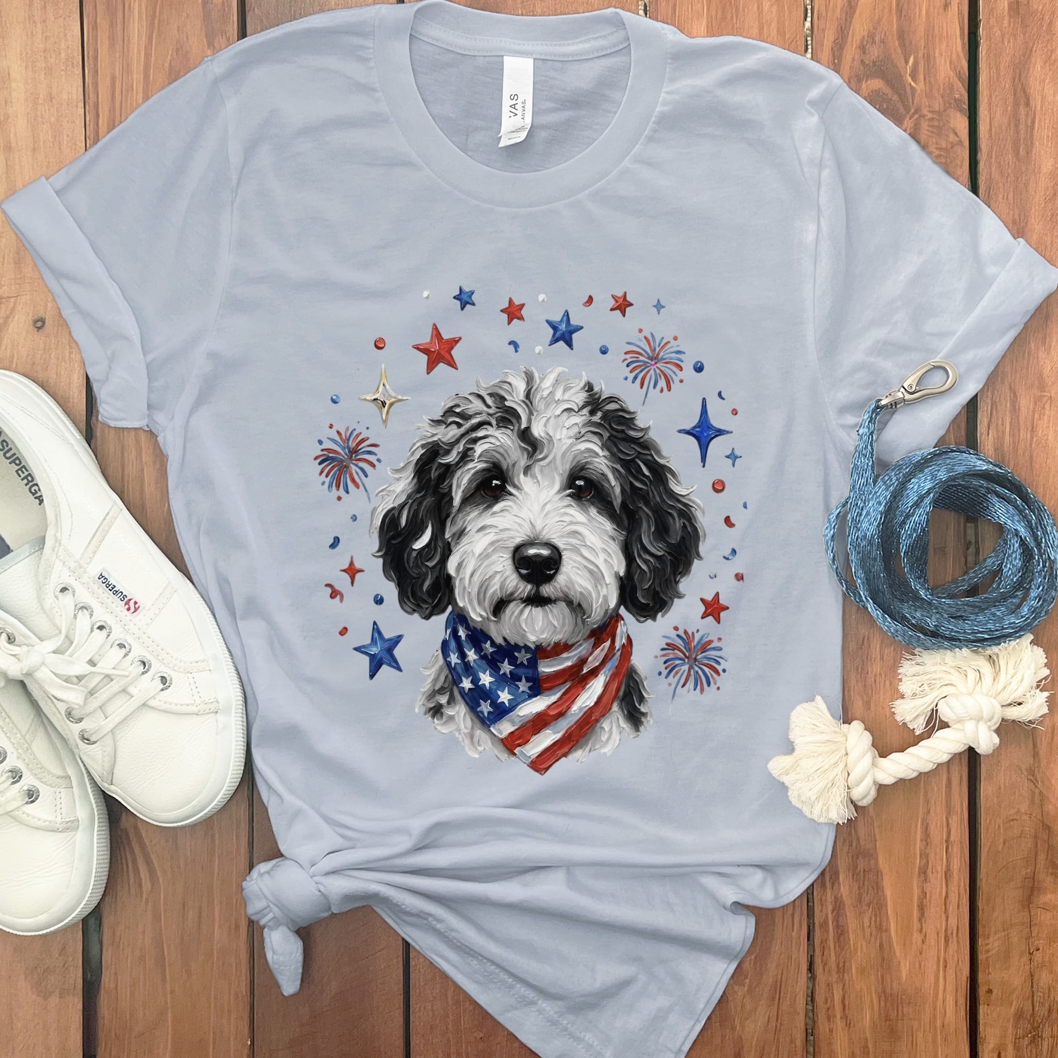 Merle Doodle Spirit T-Shirt in Light Blue / S by Puppy Jo