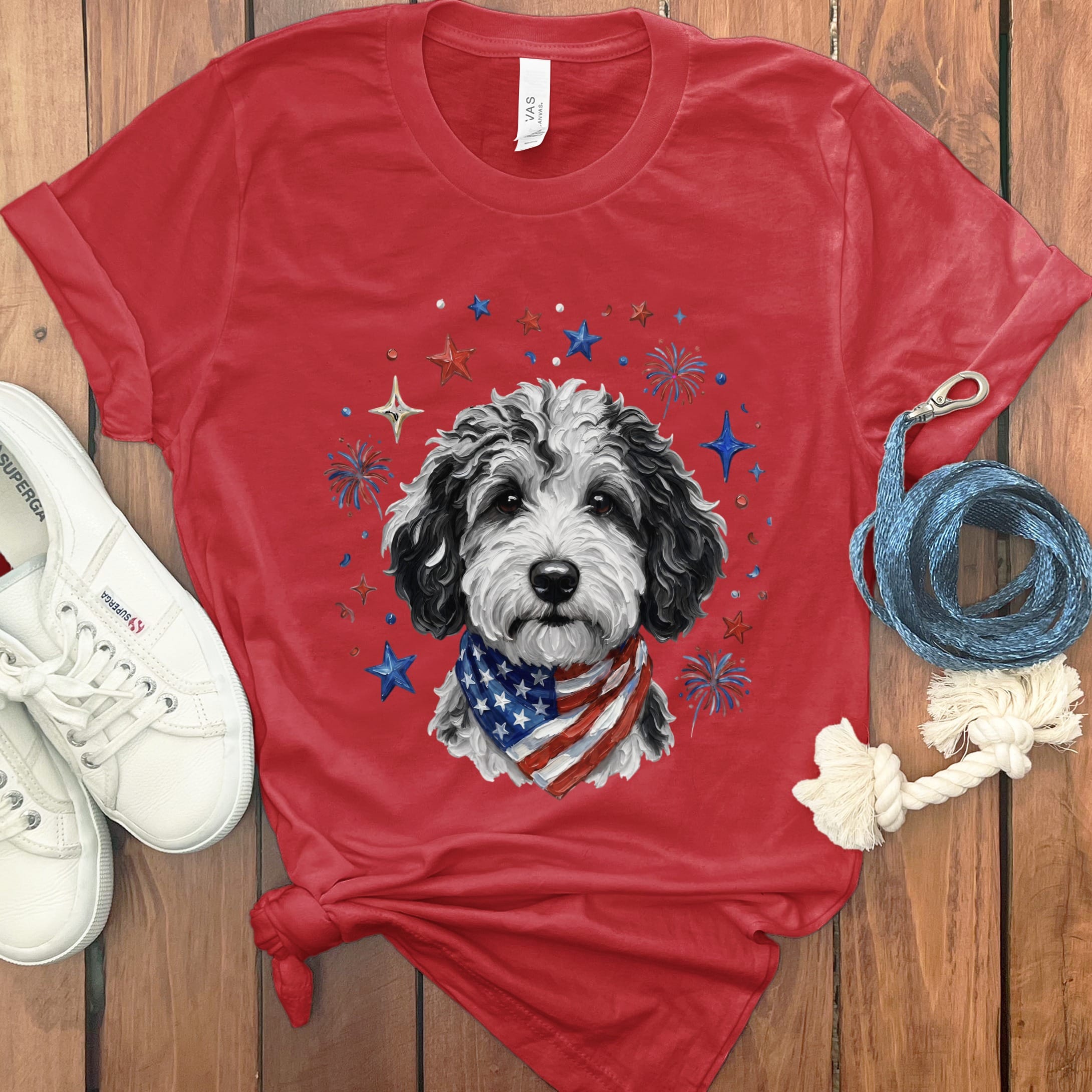 Merle Doodle Spirit T-Shirt in Red / S by Puppy Jo