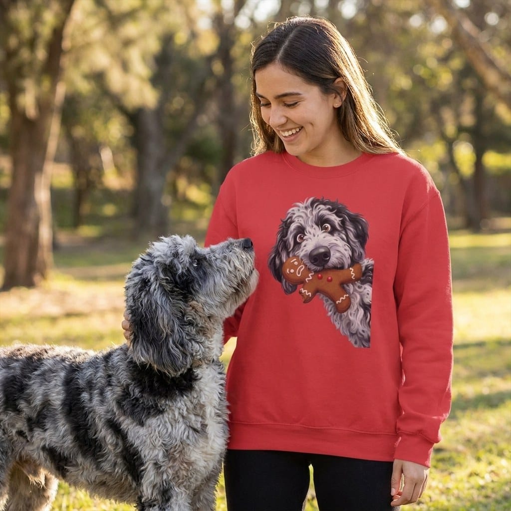 Merle Goldendoodle Cookie Thief Sweatshirt in by Puppy Jo