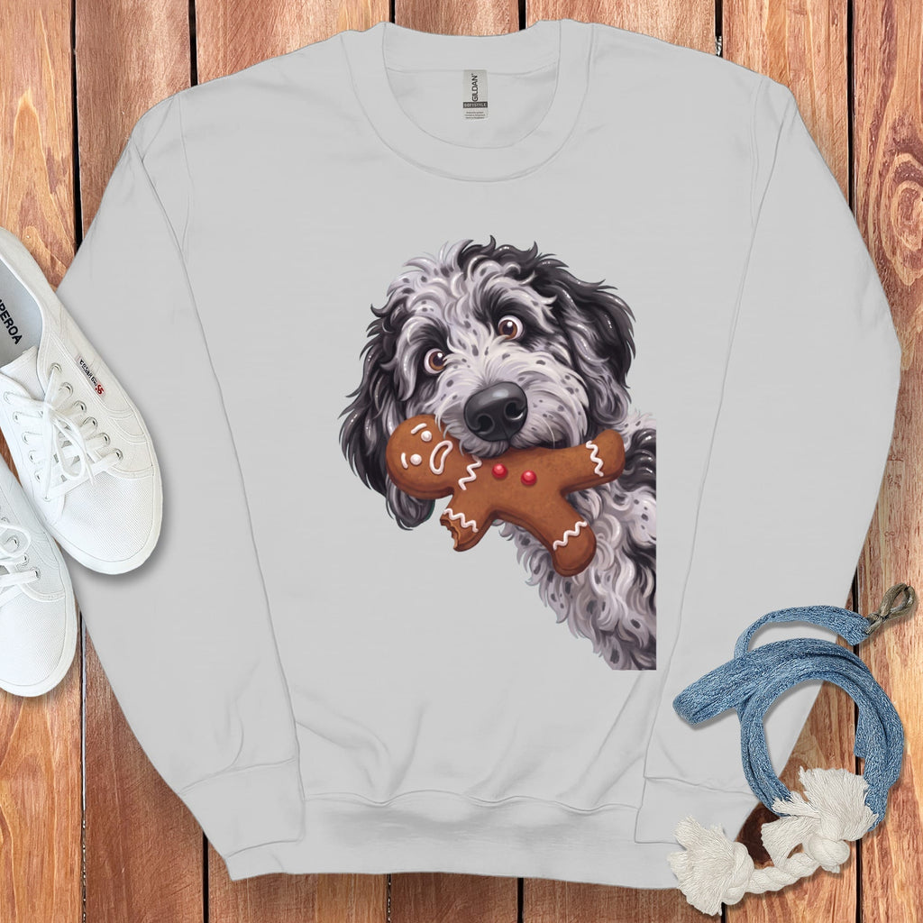 Merle Goldendoodle Cookie Thief Sweatshirt in Sport Grey / S by Puppy Jo
