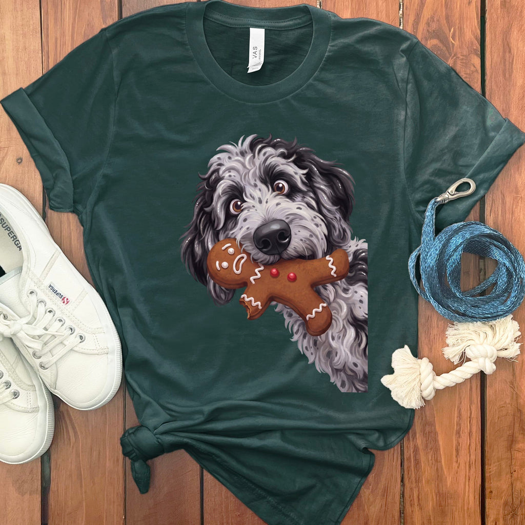 Merle Goldendoodle Cookie Thief T-Shirt in Forest / S by Puppy Jo