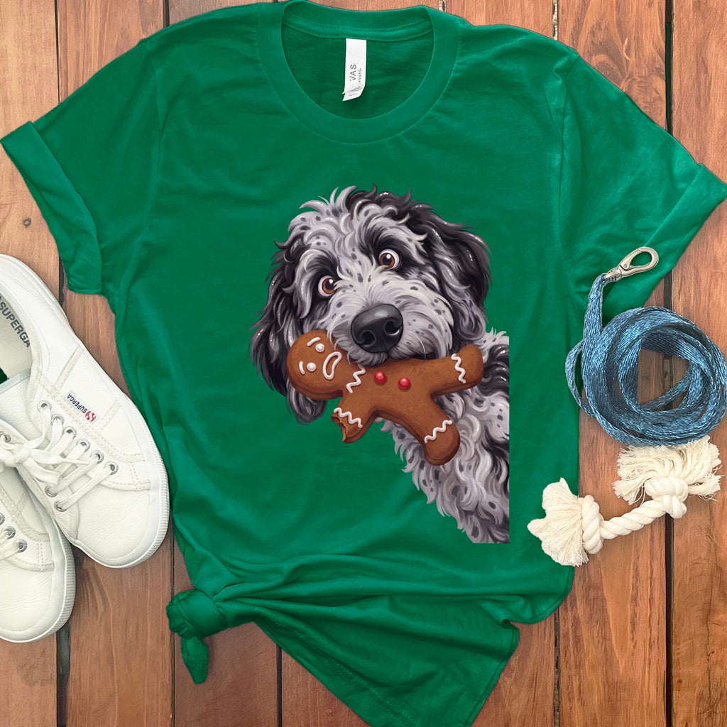 Merle Goldendoodle Cookie Thief T-Shirt in Kelly / S by Puppy Jo
