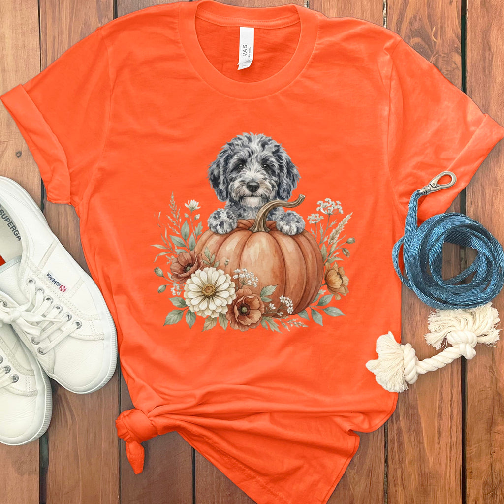 Merle Goldendoodle Fall T-Shirt in Orange / S by Puppy Jo