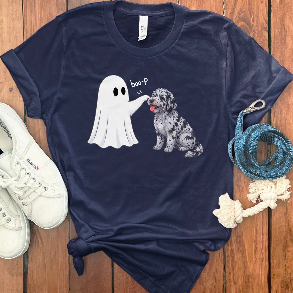 Merle Goldendoodle Ghost Boop T-Shirt in Navy / S by Puppy Jo