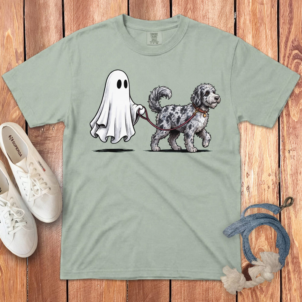 Merle Goldendoodle Ghost Walk Signature T-Shirt in Bay / S by Puppy Jo