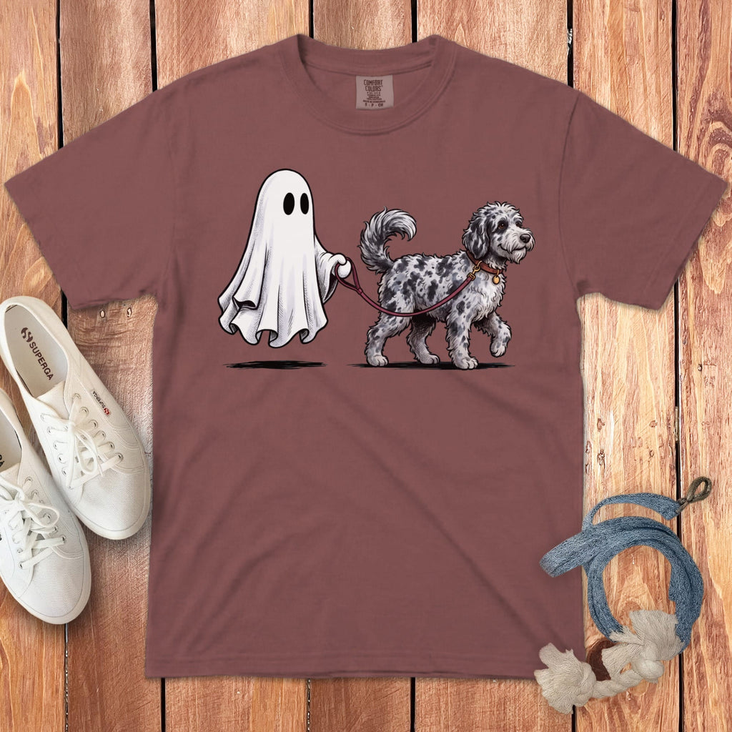 Merle Goldendoodle Ghost Walk Signature T-Shirt in Brick / S by Puppy Jo