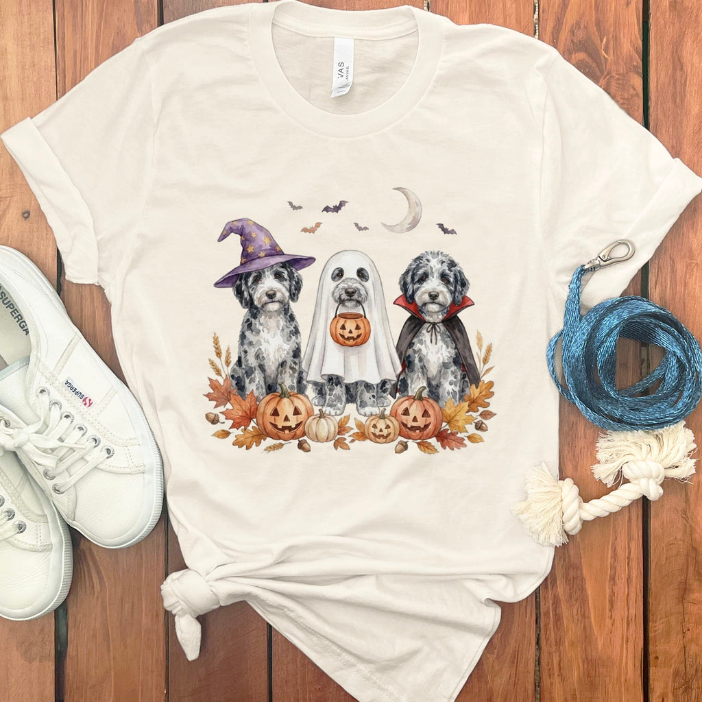Merle Goldendoodle Halloween Crew T-Shirt in Natural / S by Puppy Jo