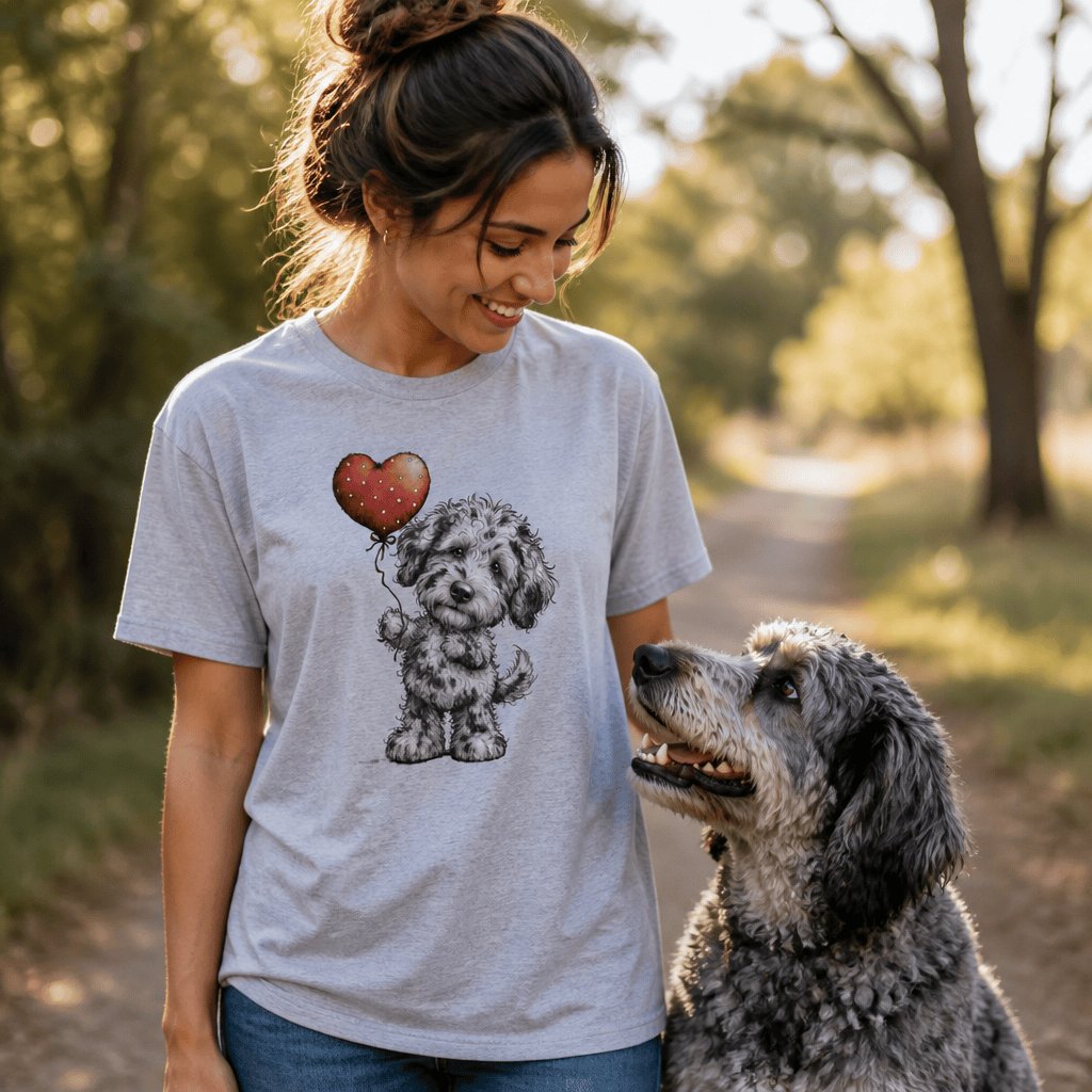 Merle Goldendoodle Heart T-Shirt in by Puppy Jo