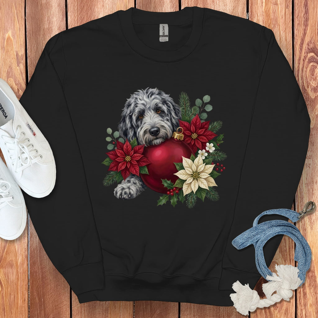 Merle Goldendoodle Holiday Cheer Sweatshirt in Black / S by Puppy Jo