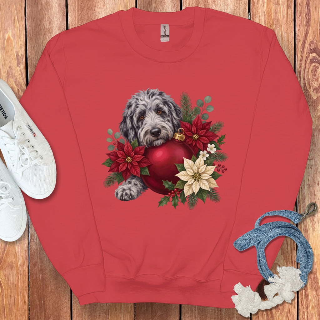 Merle Goldendoodle Holiday Cheer Sweatshirt in Red / S by Puppy Jo