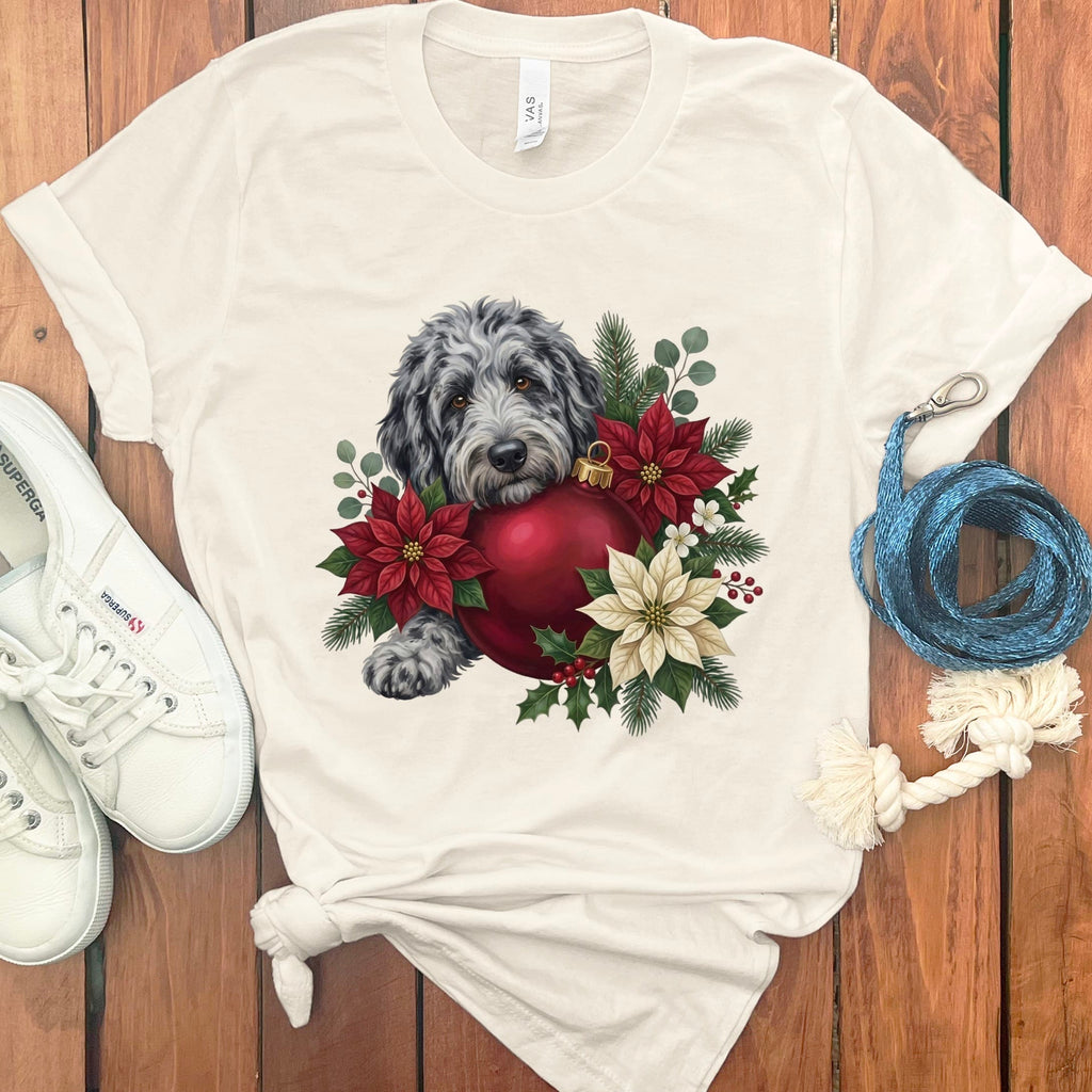 Merle Goldendoodle Holiday Cheer T-Shirt in Natural / S by Puppy Jo