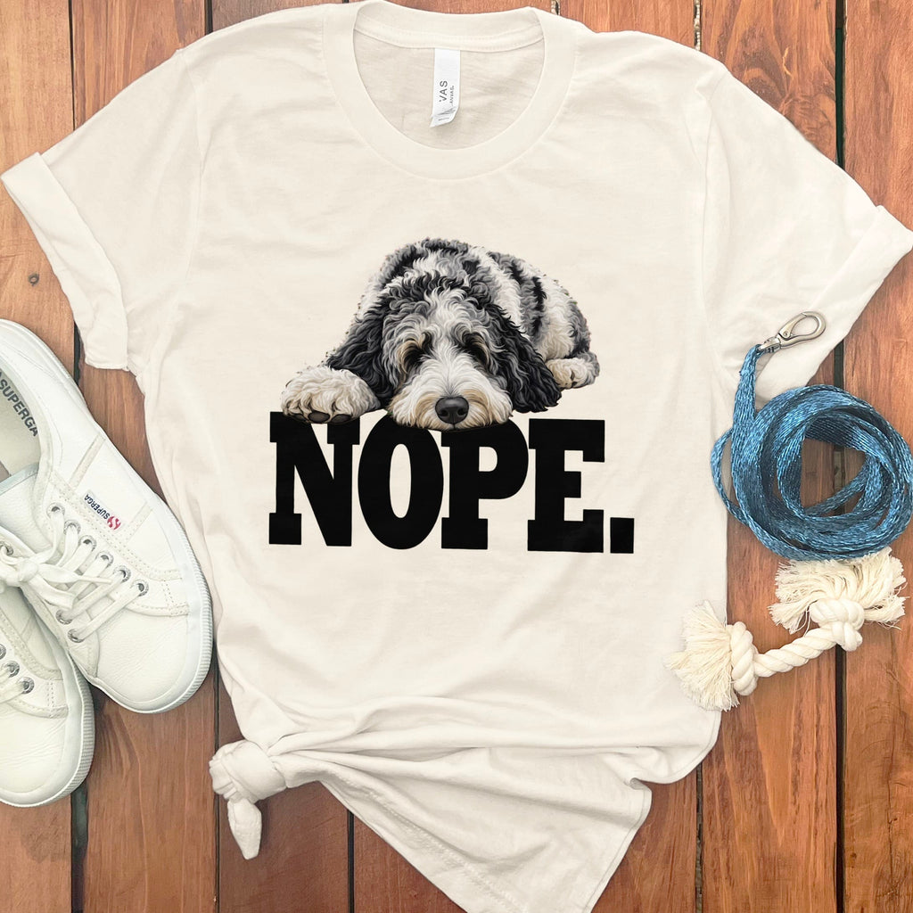 Merle Goldendoodle Nope T-Shirt in Natural / S by Puppy Jo