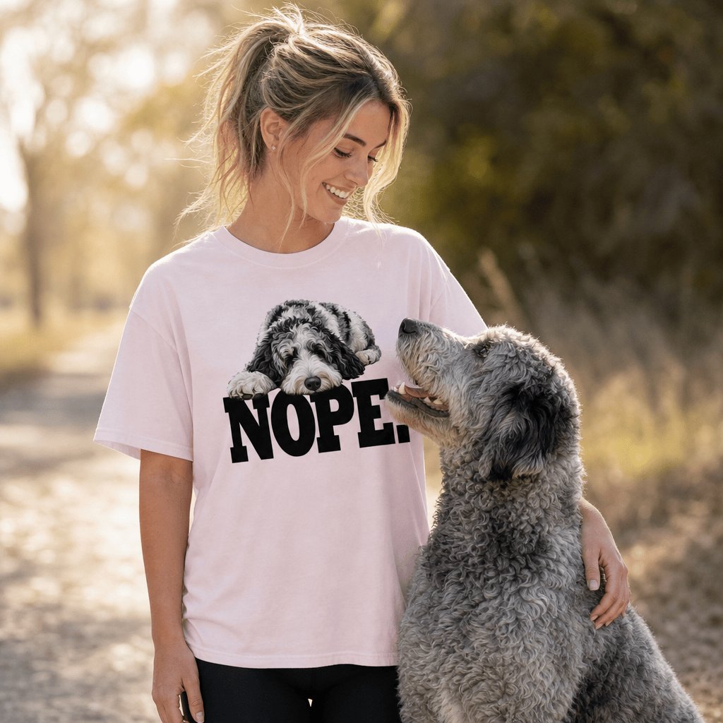 Merle Goldendoodle Nope T-Shirt in by Puppy Jo