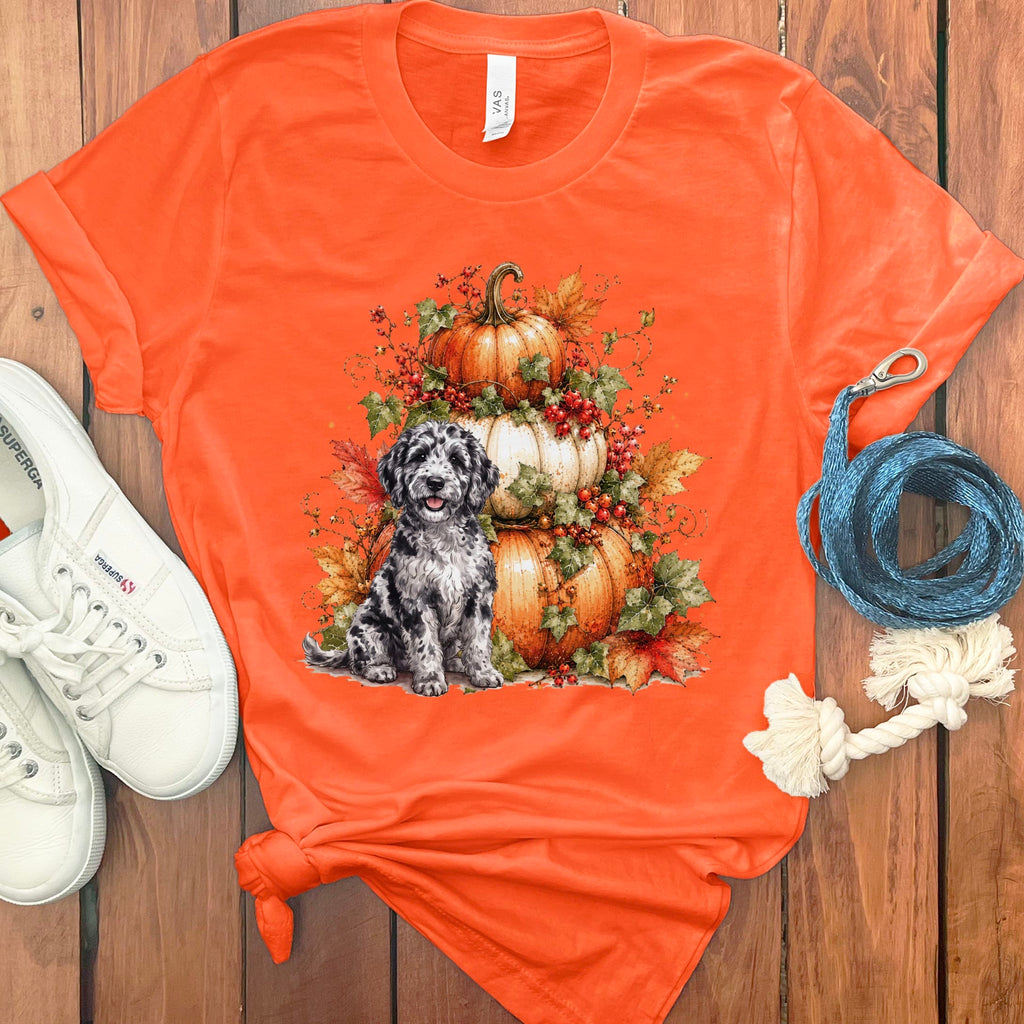 Merle Goldendoodle Pumpkin Ivy T-Shirt in Orange / S by Puppy Jo