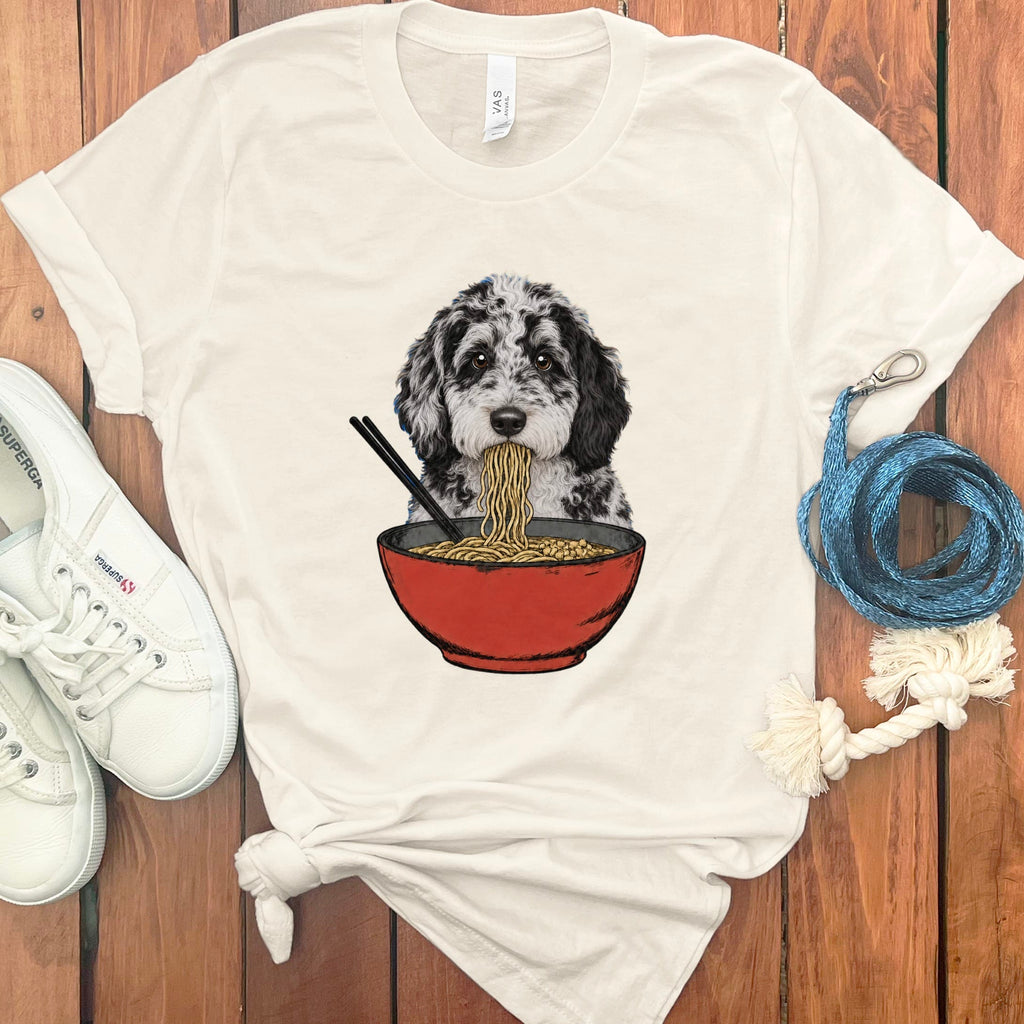 Merle Goldendoodle Ramen T-Shirt in Natural / S / - by Puppy Jo