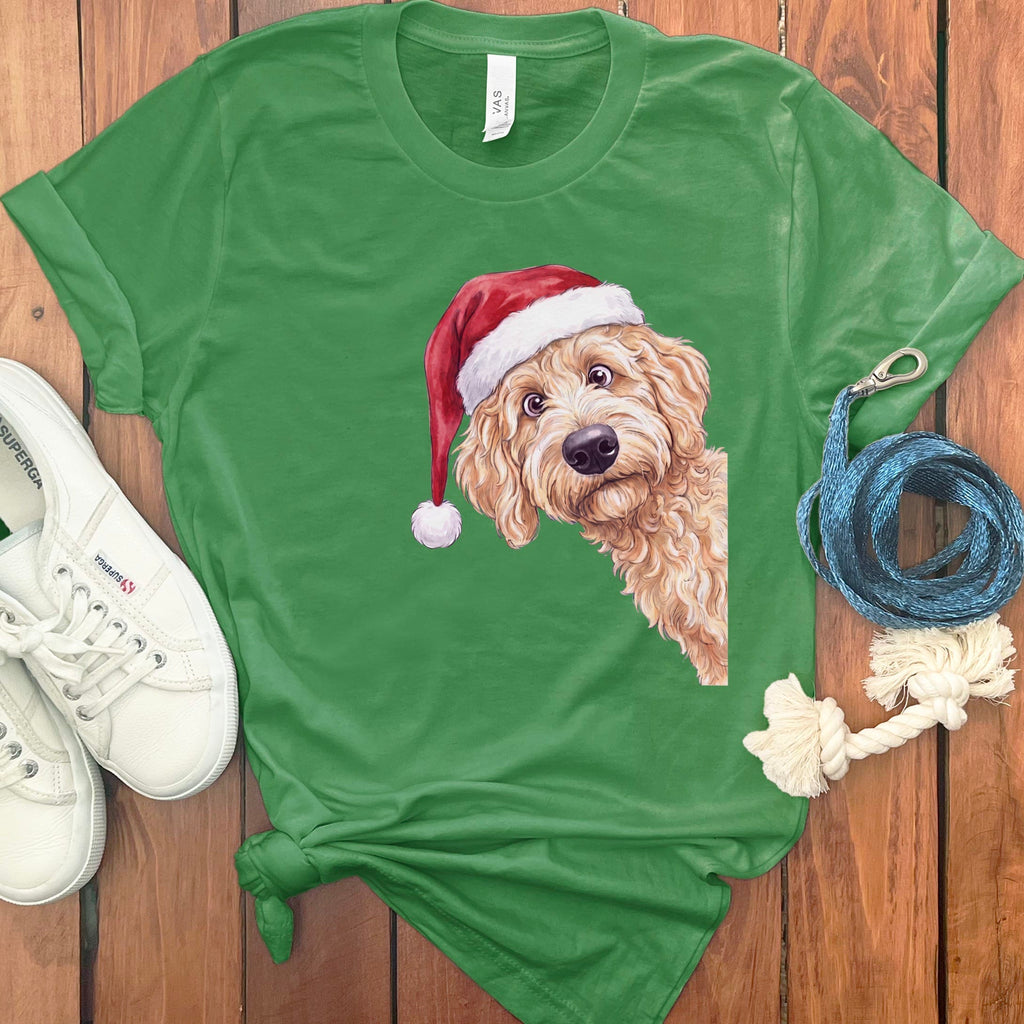 Merry Apricot Goldendoodle T-Shirt in Leaf / S by Puppy Jo
