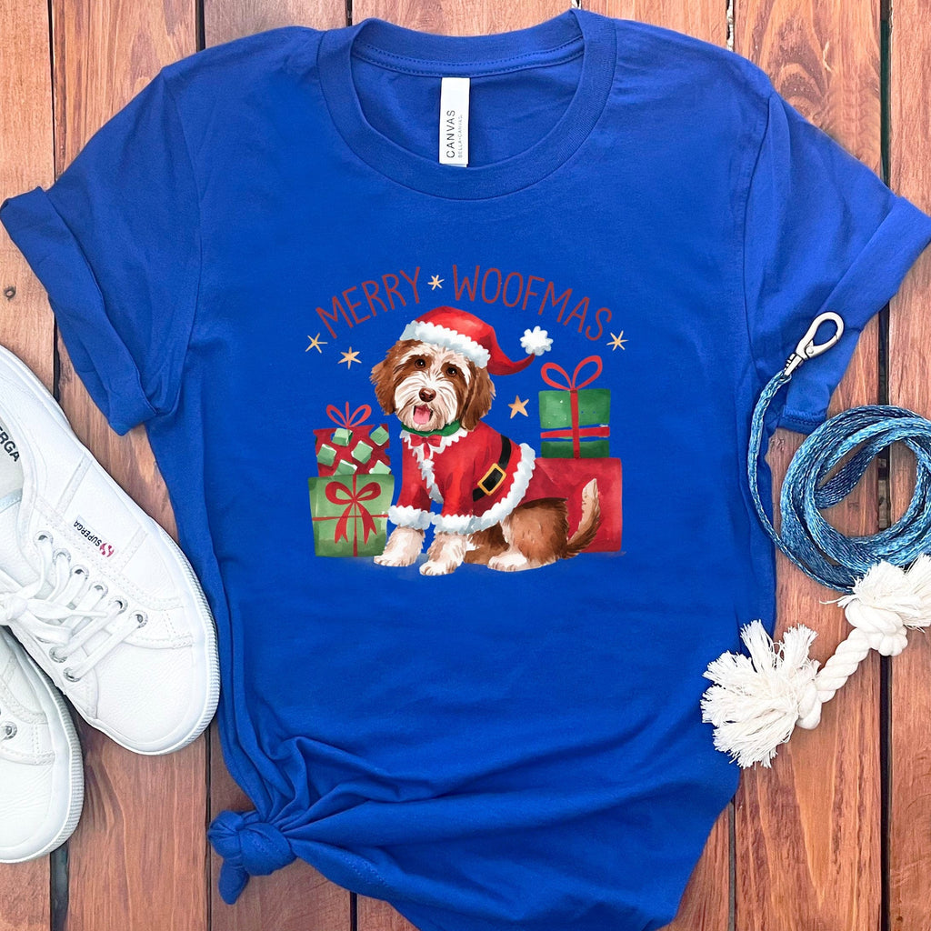 Merry Woofmas Labradoodle T-Shirt in by Puppy Jo