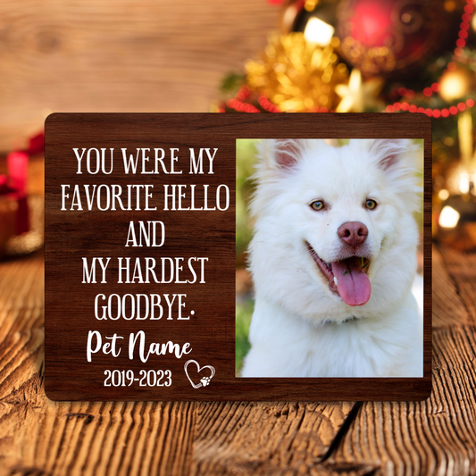 Personalized Pet Memorial Frame, Sympathy Pet Gift