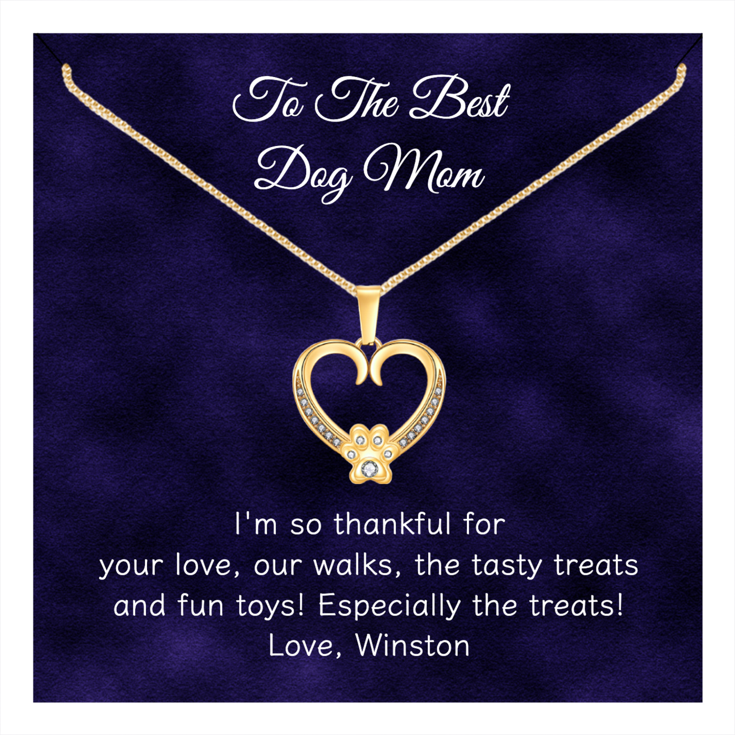 Heart & Paw Print Necklace: A Personalized Token of Love - PuppyJo 24k Gold Paw Heart with Message Card