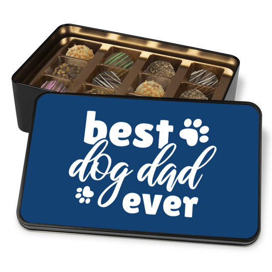 Best Dog Dad Chocolate Truffles in Keepsake Tin - PuppyJo Candy