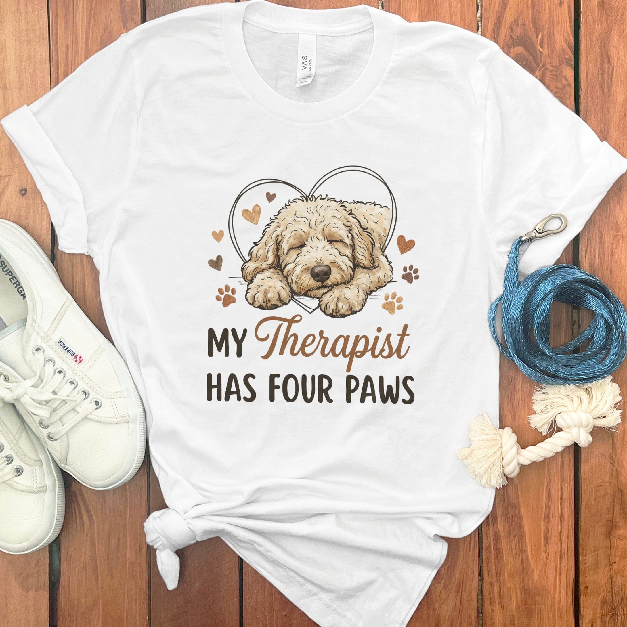 My Doodle Therapist T-Shirt in White / S by Puppy Jo