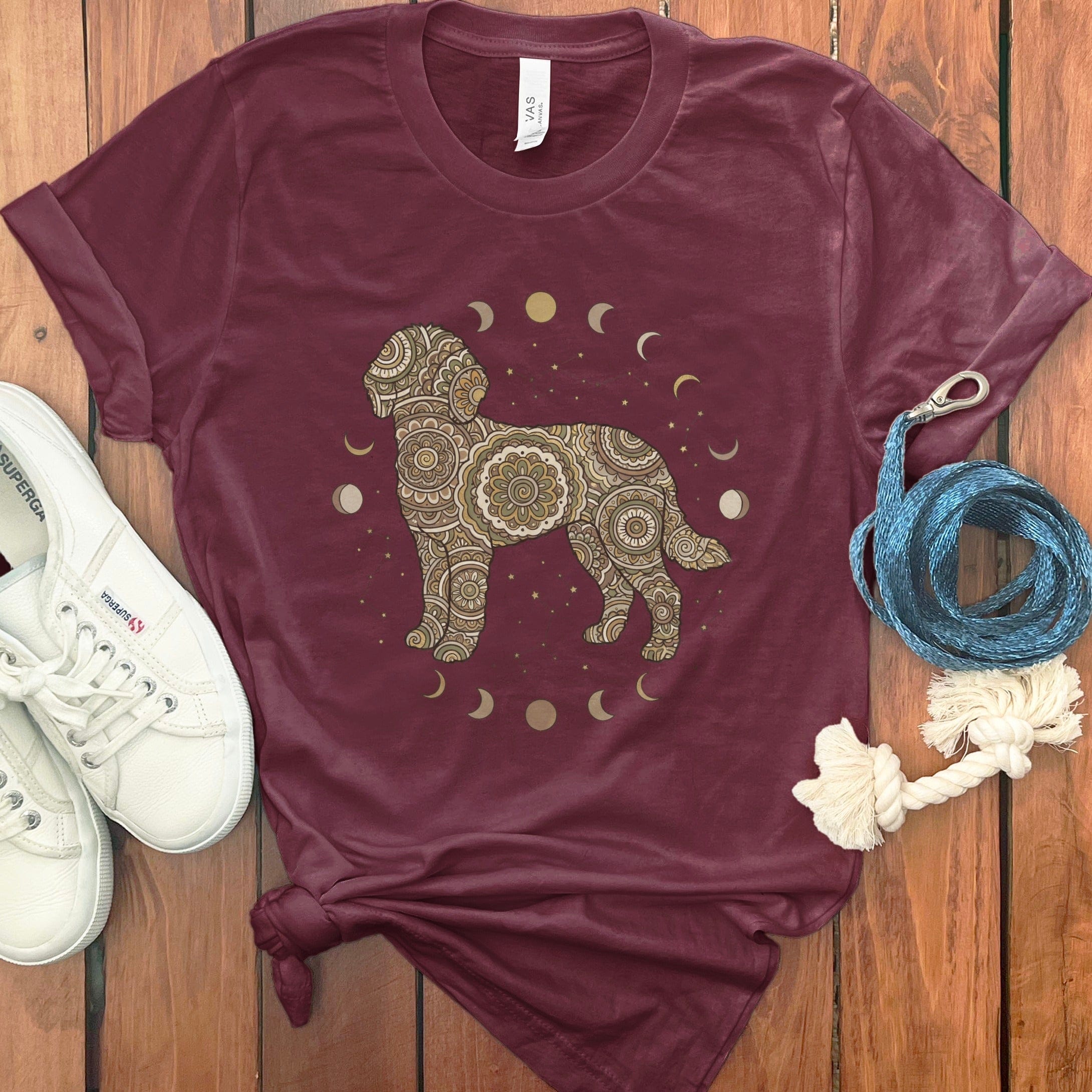Mystical Goldendoodle T-Shirt in Maroon / S by Puppy Jo