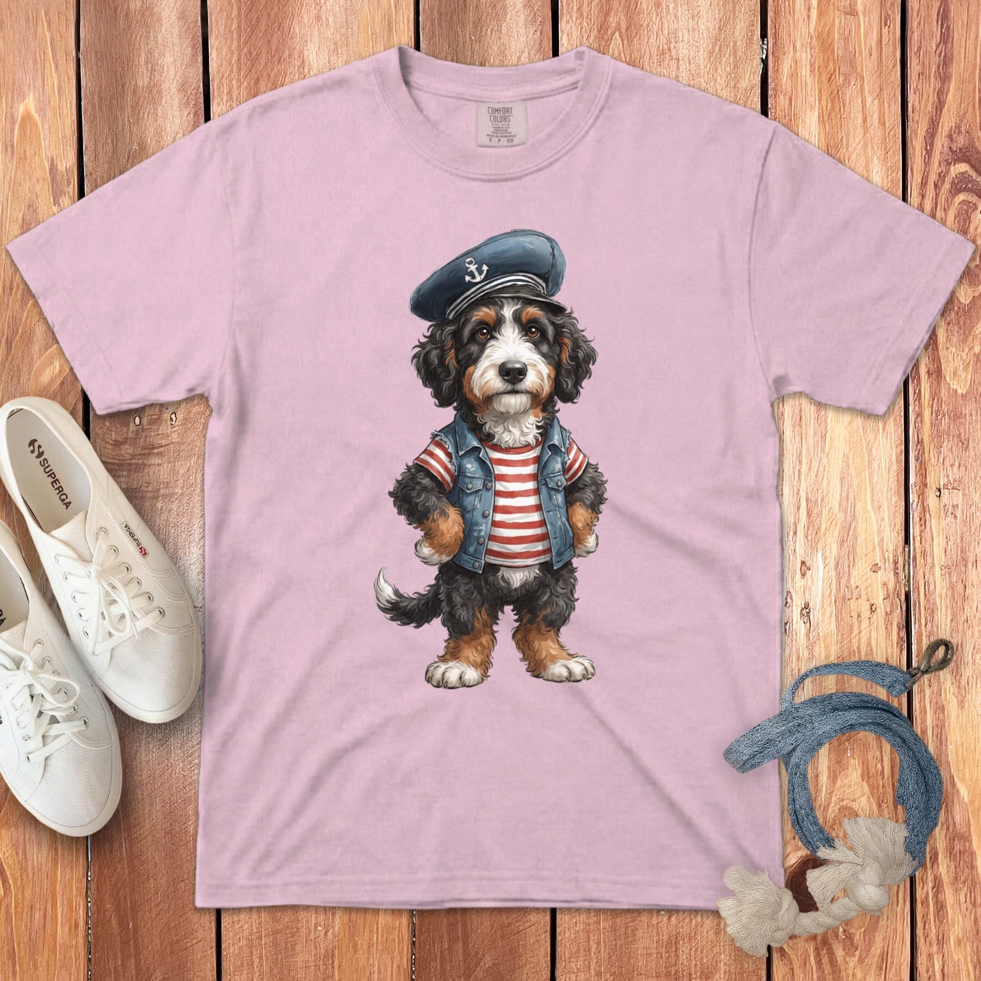 Nautical Bernedoodle Signature T-Shirt in Blossom / S by Puppy Jo