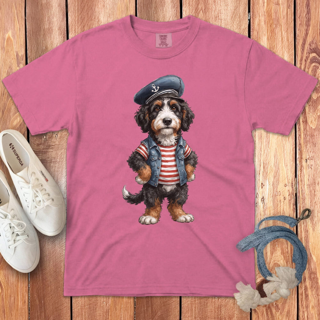 Nautical Bernedoodle Signature T-Shirt in Crunchberry / S by Puppy Jo