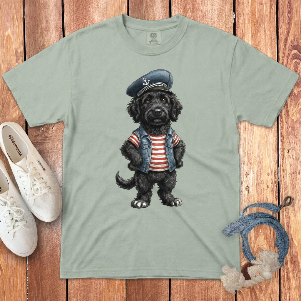 Nautical Black Doodle Signature T-Shirt in Bay / S by Puppy Jo