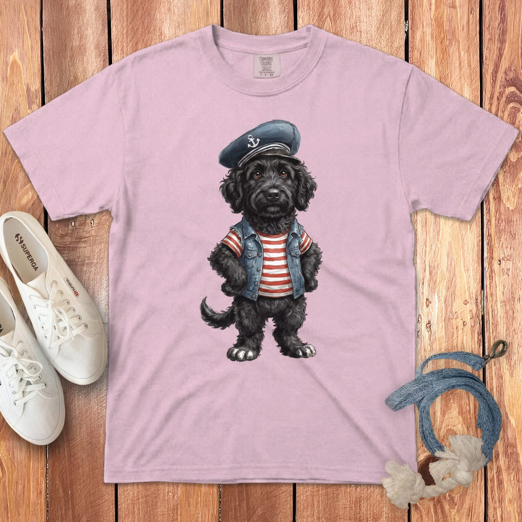 Nautical Black Doodle Signature T-Shirt in Blossom / S by Puppy Jo