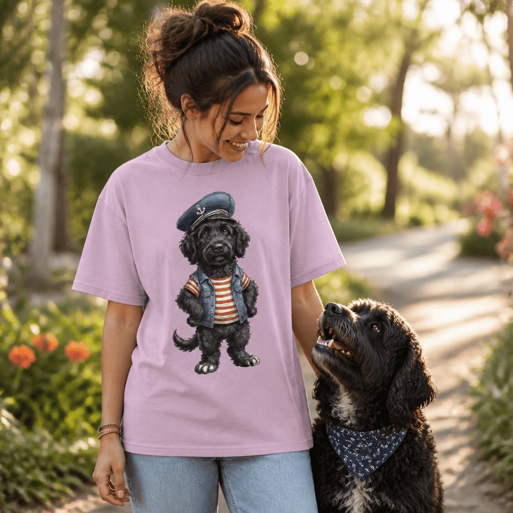 Nautical Black Doodle Signature T-Shirt in by Puppy Jo
