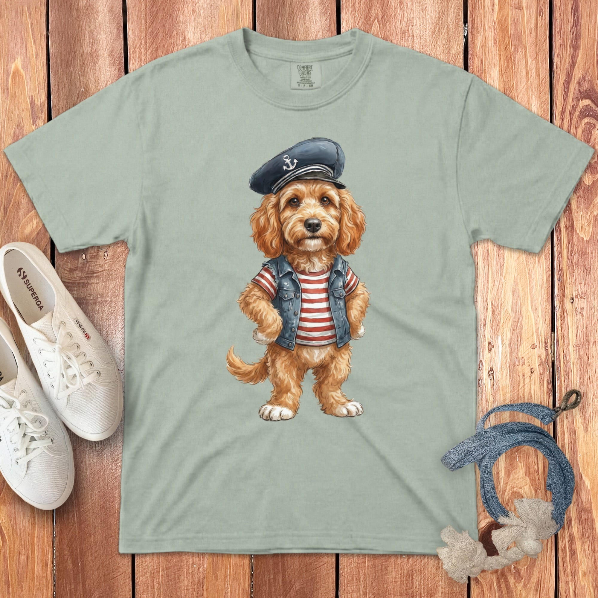 Nautical Cavapoo Signature T-Shirt in Bay / S by Puppy Jo