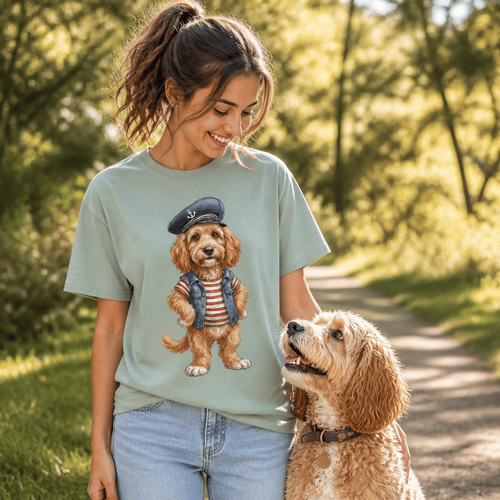 Nautical Cavapoo Signature T-Shirt in by Puppy Jo