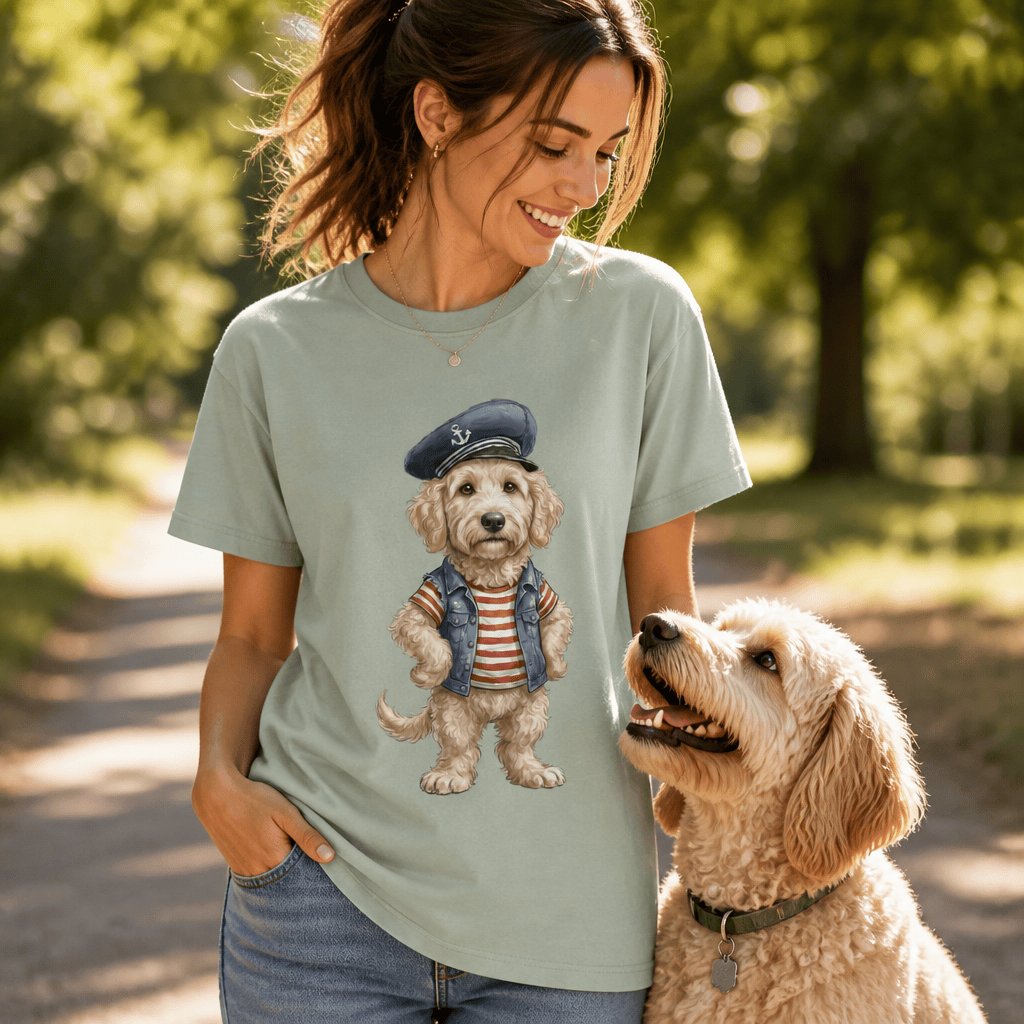 Nautical Cream Doodle Signature T-Shirt in by Puppy Jo