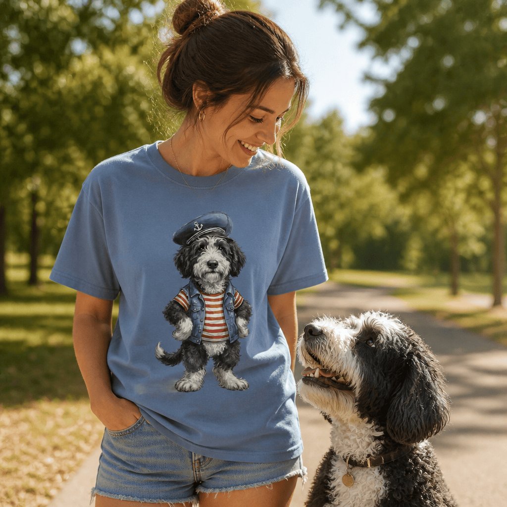 Nautical Sheepadoodle Signature T-Shirt in by Puppy Jo
