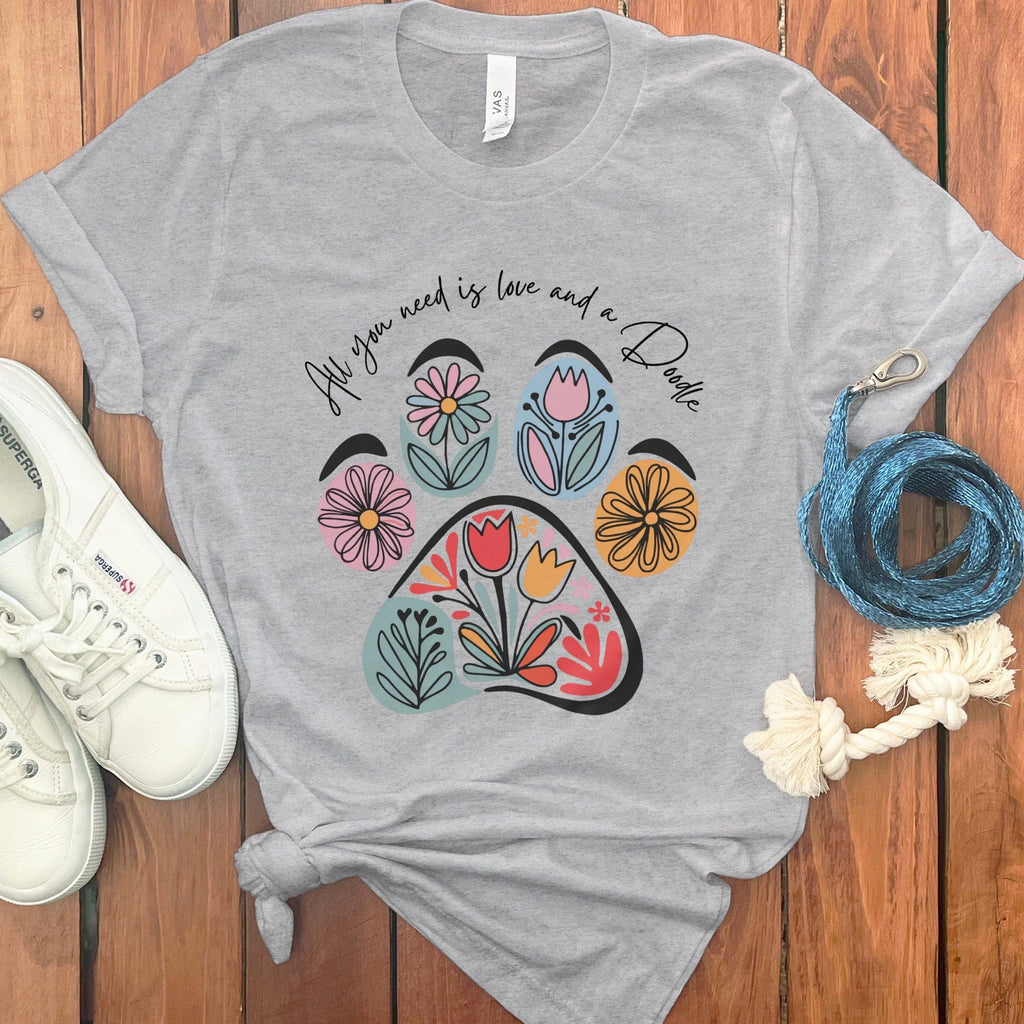 Need Love Doodle T-Shirt in Athletic Heather / S by Puppy Jo