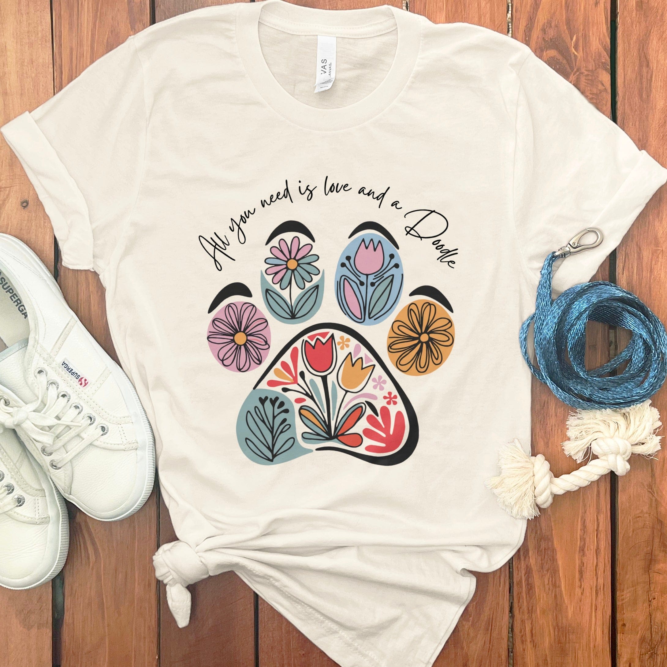 Need Love Doodle T-Shirt in Natural / S by Puppy Jo