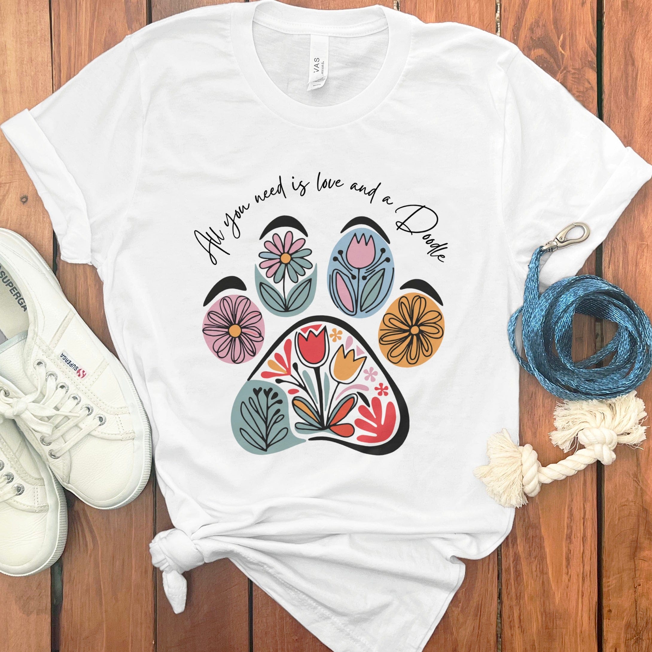 Need Love Doodle T-Shirt in White / S by Puppy Jo