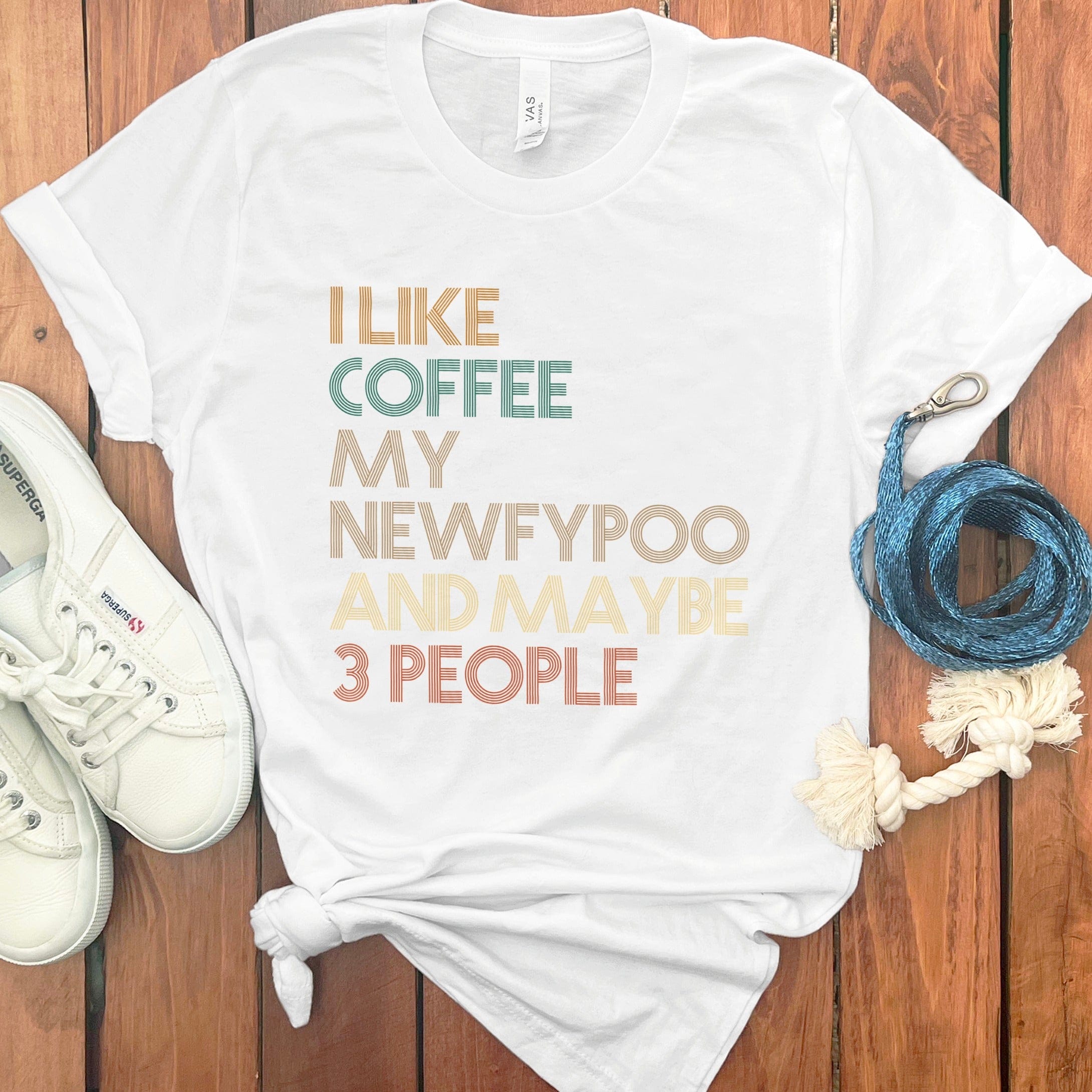 Newfypoo Three People T-Shirt in White / S by Puppy Jo