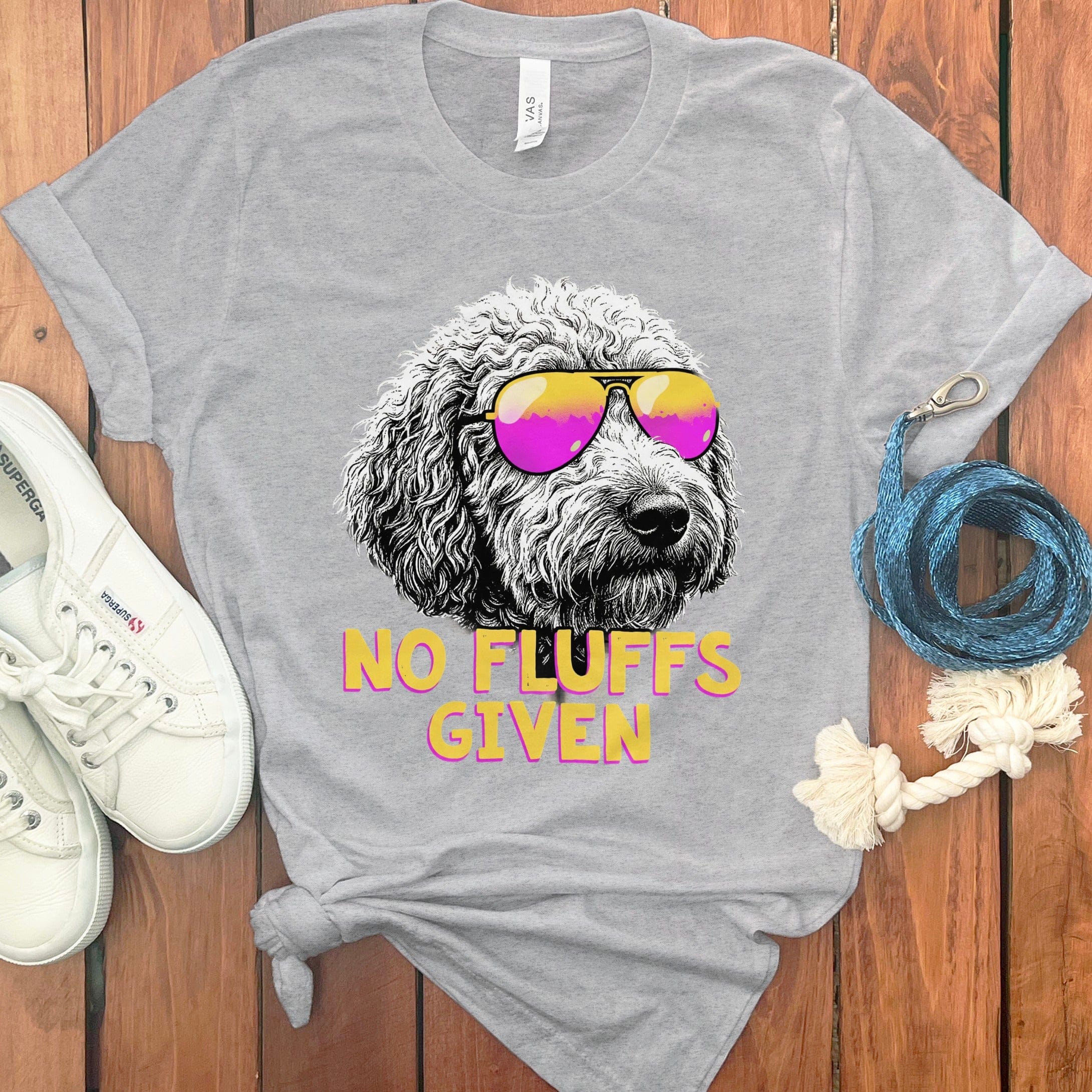 No Fluffs Doodle T-Shirt in Athletic Heather / S by Puppy Jo