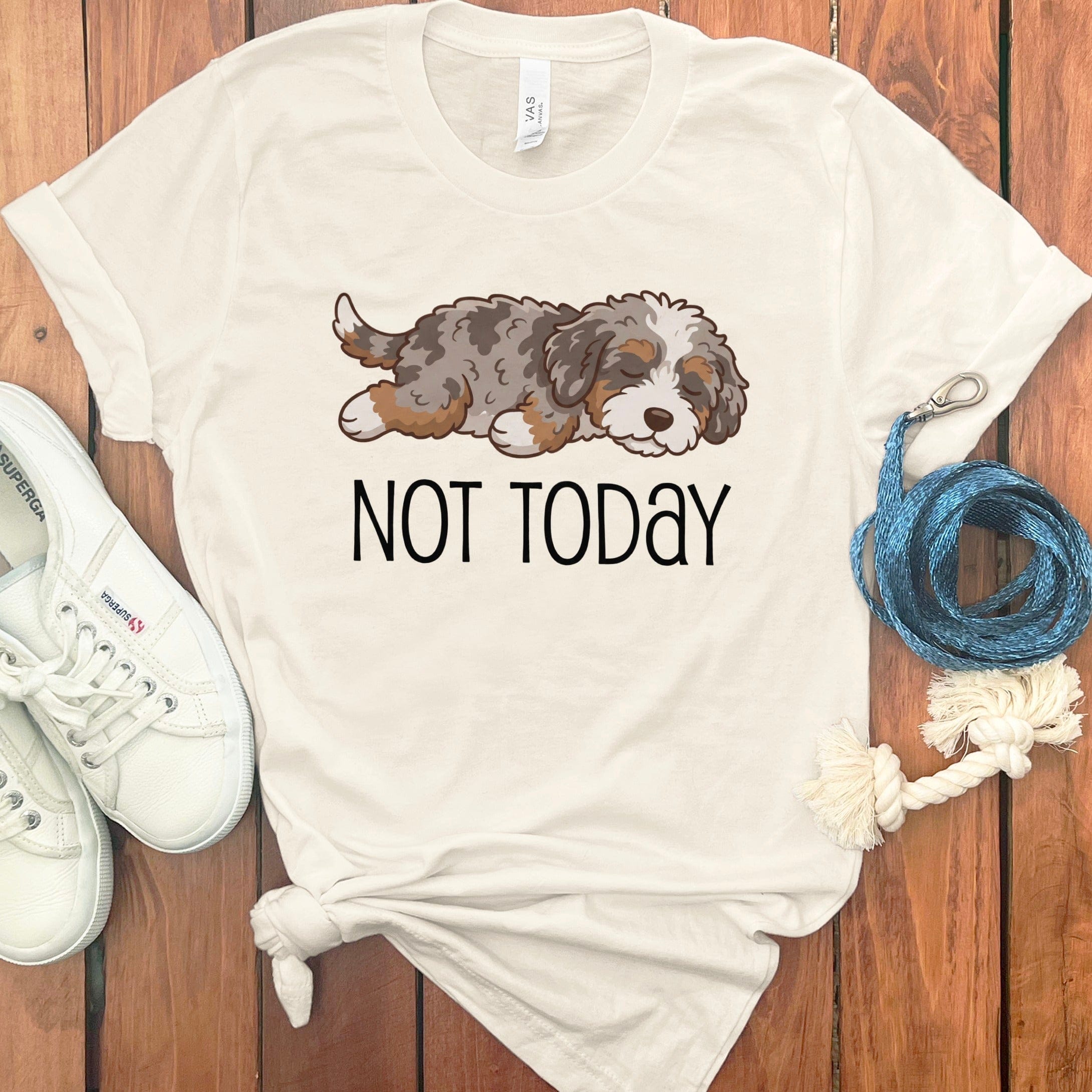 Not Today Aussiedoodle T-Shirt in Natural / S by Puppy Jo